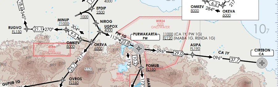 Excerpt of the CA ONE YANKEE SID chart from Halim via NIROG, UGPOX, PW, ASIPA to CA
